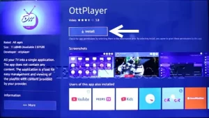 Install OttPlayer on Samsung Smart TV